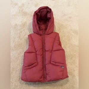 Zara Kids Hooded Puffer Vest - Burgundy